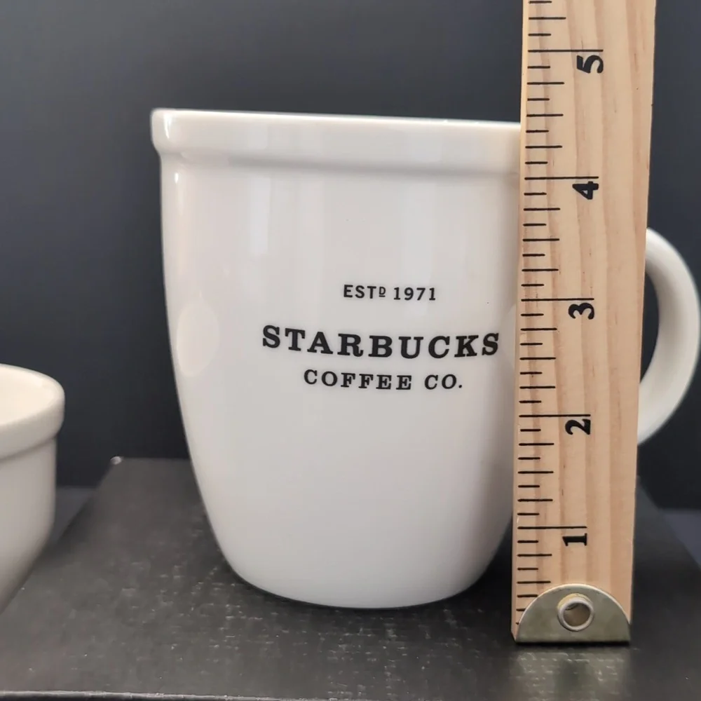 Starbucks 2009 New Bone China Set Of 3 Large White Coffee Mugs. - Picture 9 of 9